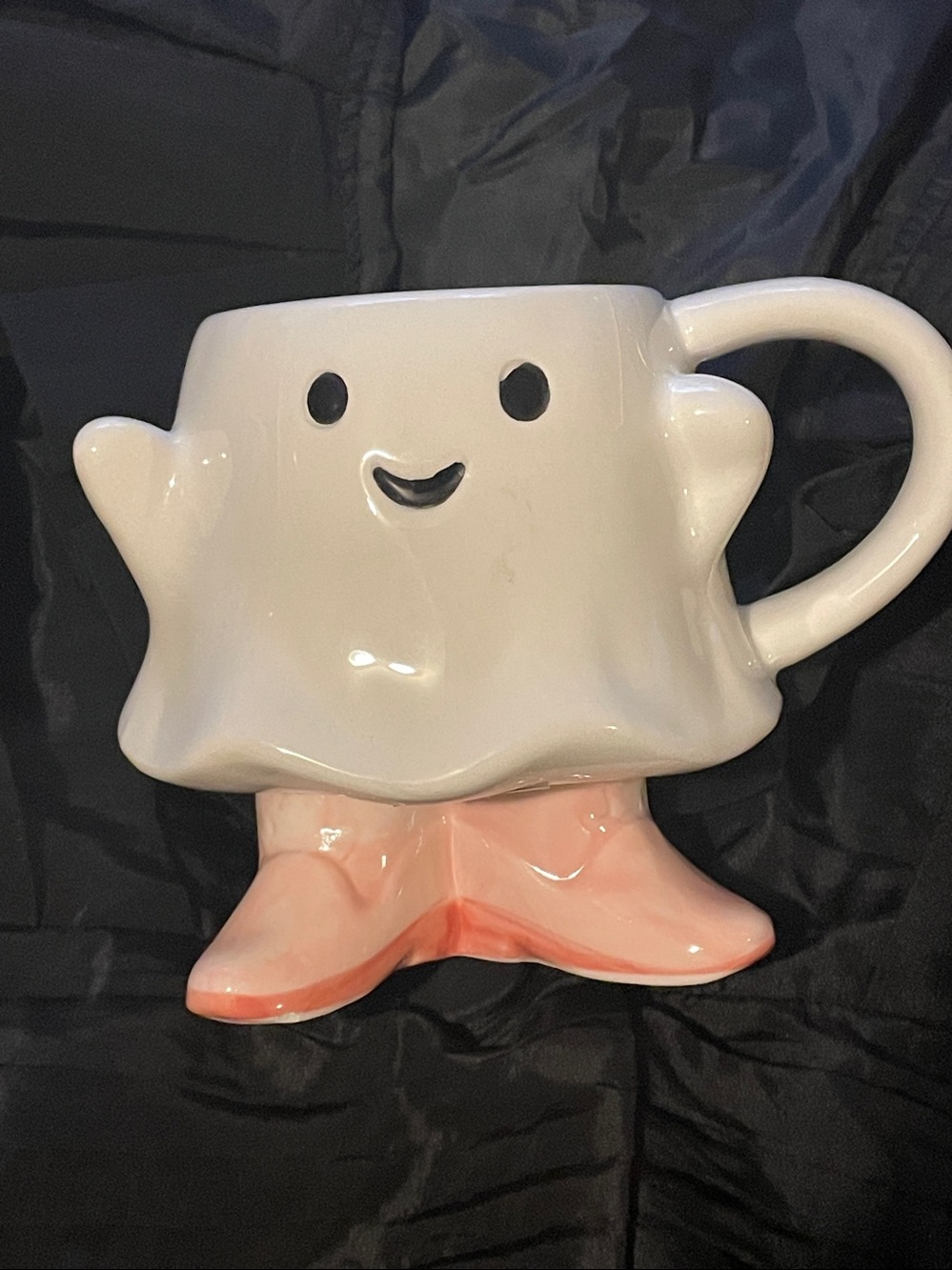 Cobwebs & Cauldrons Ghost Girl With Cowboy Boots  Mug Halloween Hand Painted